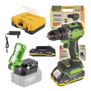 Aku skrutkovač Procraft PA18Pro s LED reflektorom LL20bb | SPA18Pro/LL20