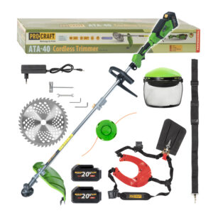 Aku krovinorez Procraft ATA-40 + dvojramenný popruh a ochranný štít | ATA-40/20SH/CH/FACE-GUARD