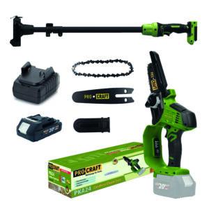 Aku reťazová píla PKA24 a predlžovací nadstavec EP2.0R sada s batériou 20V 2Ah a nabíjačkou | SPKA24/20-1/20-2A/EP2.0R