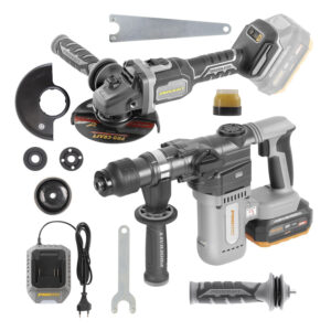 Sada aku vŕtacie kladivo Procraft Industrial HD20A a uhlová brúska Procraft Industrial AG125Bbb | SHD20A/AG125B-BB