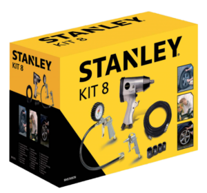 Sada pneumatického príslušenstva 8 dielna (s rázovým uťahovákom) STANLEY - Kompresory 9045769STN