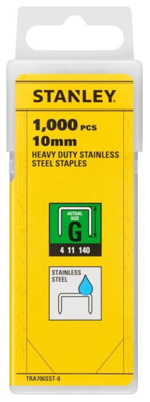 Spony nerezové 10mm (3/8") typ G 4/11/140 1000ks STANLEY TRA706SST-0