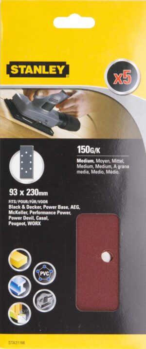 Papier brúsny dierovaný 93×230mm, P150, 5ks FATMAX STA31166