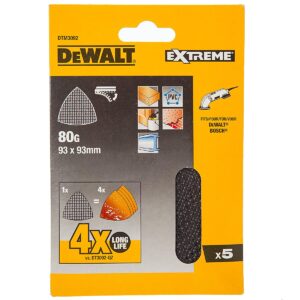 Sieťovina brúsna 93x93mm P80 suchý zips 5ks DWE315/DCS355/DCS356/D26430 DEWALT DTM3092