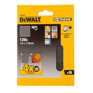 Sieťovina brúsna 115x115mm P120 suchý zips 5ks DWE6411/DCW200/D26441 DEWALT DTM3023