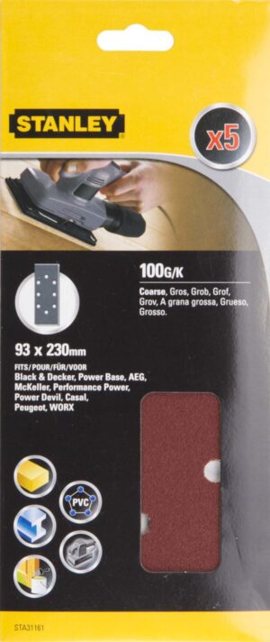 Papier brúsny dierovaný 93×230mm, P100, 5ks FATMAX STA31161