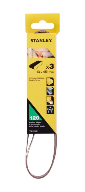 Pás brúsny pre pásové pilníky 13x455mm P120 3ks pre B+D DCM200 FATMAX STA33381