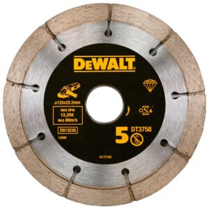 Kotúč rezný diamantový 125x22mm dvojitý segment 10x6,3mm pre frézy DWE46101/D46105 DEWALT DT3758