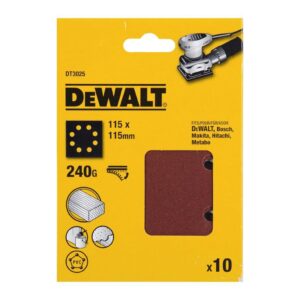 Papier brúsny 115x115mm P240 dierovaný suchý zips 10ks D26441/DWE6411 DEWALT DT3025