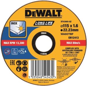 Kotúč rezný na nerez 115x1,6mm Typ1 (25ks/bal.) DEWALT DT43905