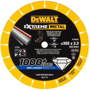 Kotúč rezný diamantový na kov 355x3,3mm EXTREME DEWALT DT40257