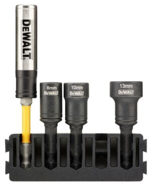 Sada Tough Case - držiak 5ks bitov + čistiteľné uťahovacie hlavice 8, 10, 13mm DEWALT DT70827