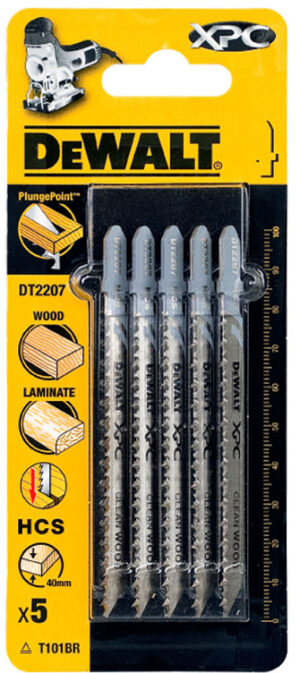 LIST PÍLOVÝ 100mm DREVO A PLAST DO 40MM 5ks negatívny zub laminát DEWALT DT2207